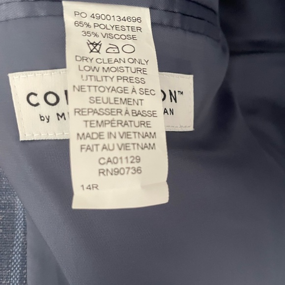 Collection by Michael Strahan | Blue Windowpane Suit Jacket for Boys | Size 14 - Picture 10 of 11